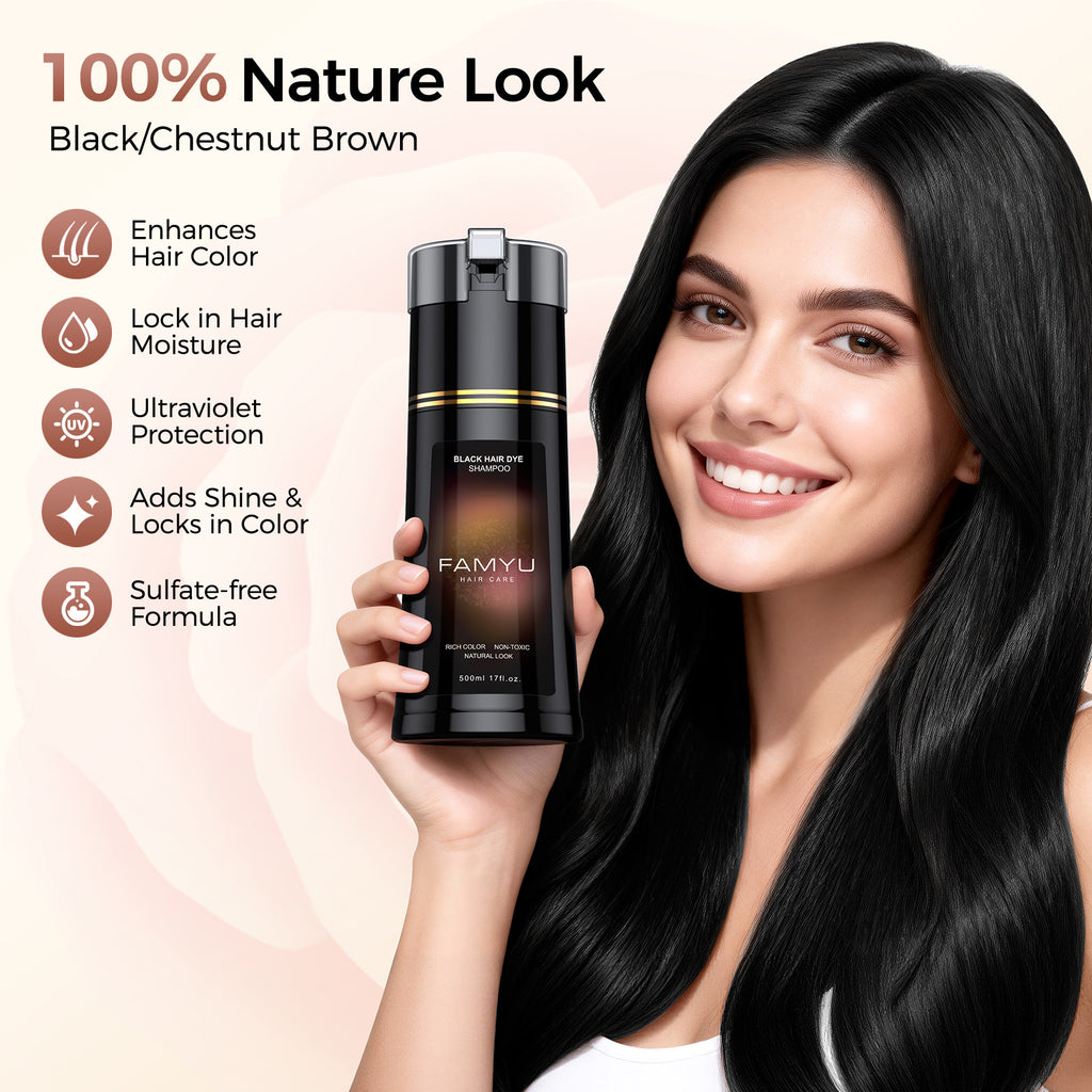 Famyu Herbal Black Hair Dye Suitable for Men and Women  Covers Gray Hair