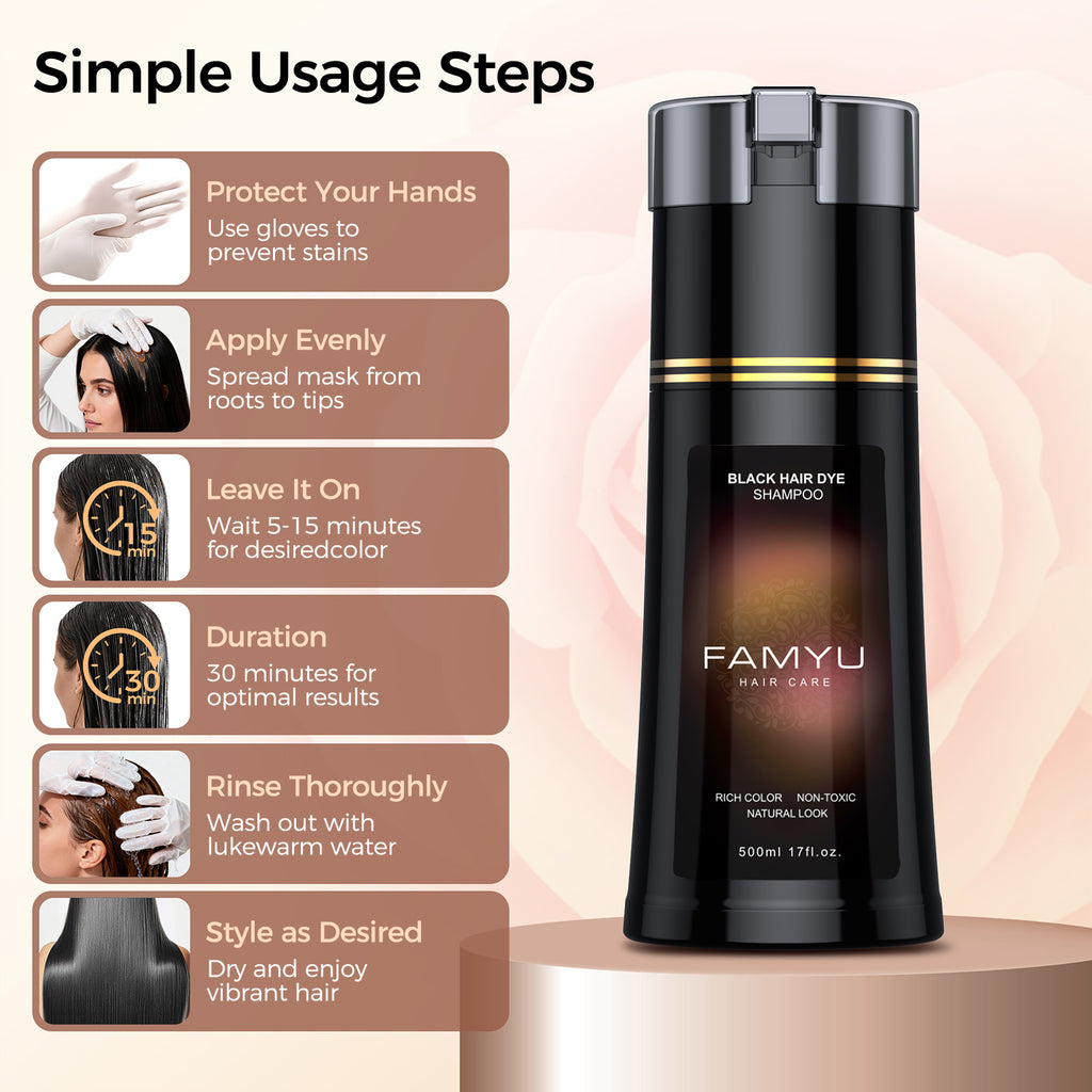 Famyu Herbal Black Hair Dye Suitable for Men and Women  Covers Gray Hair