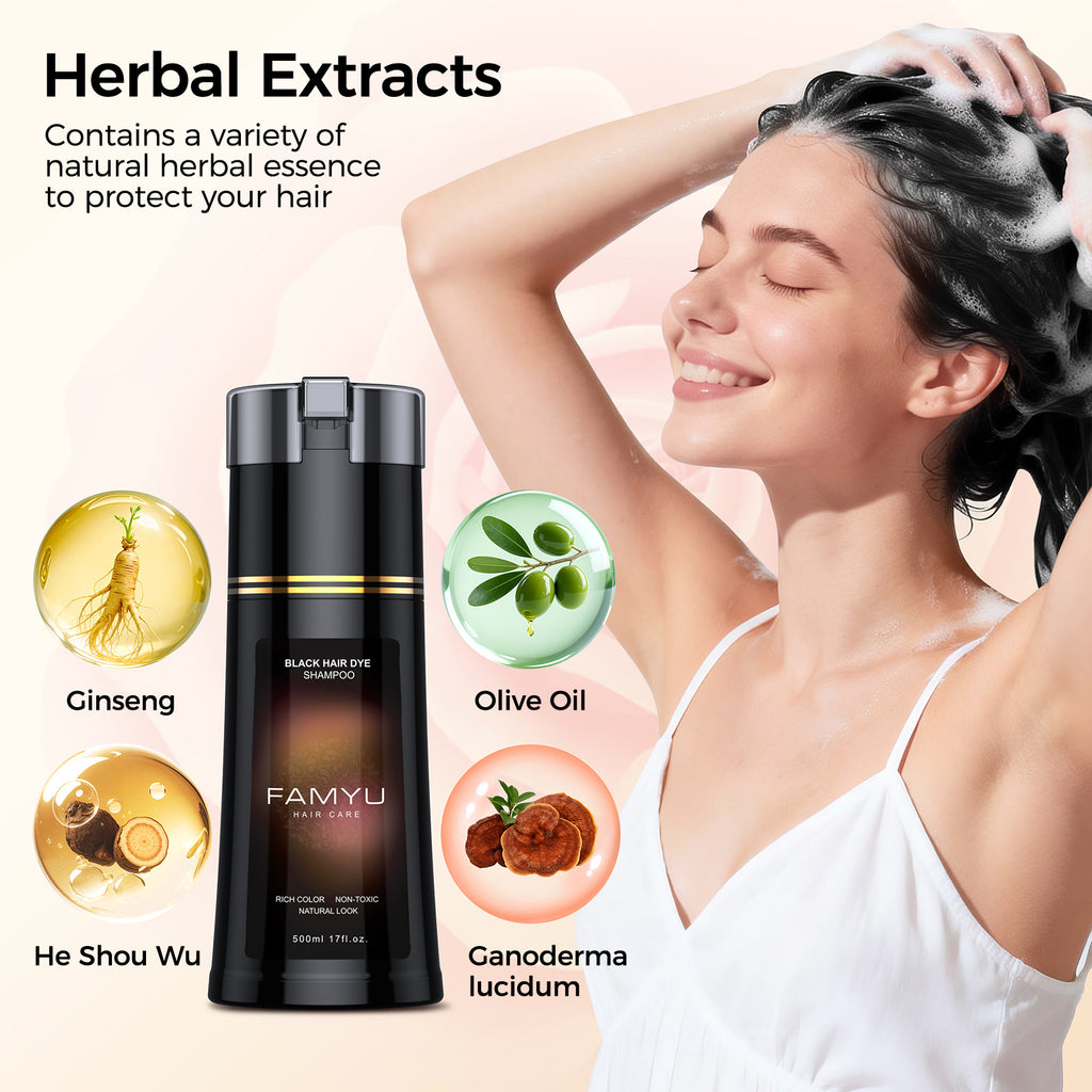 Famyu Herbal Black Hair Dye Suitable for Men and Women  Covers Gray Hair
